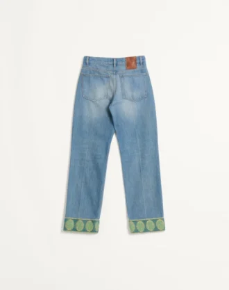 Jeanshose mit Jacquard-Verzierungen
