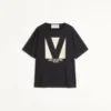 Jersey-Baumwoll-T-Shirt mit Chez Valentino-Print Jersey-Baumwoll-T-Shirt mit Chez Valentino-Print