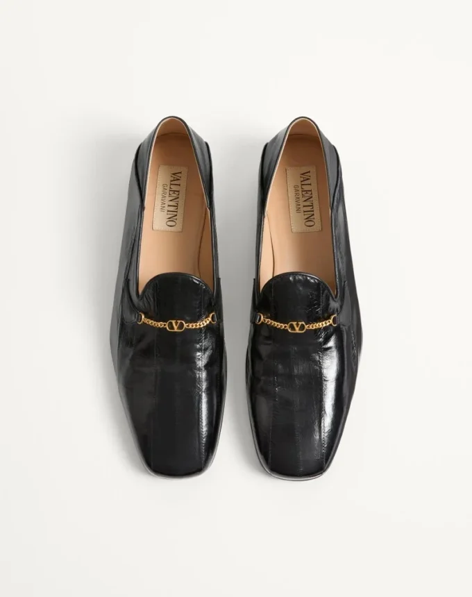 Jiggie Loafer aus Aalhaut und Nappaleder