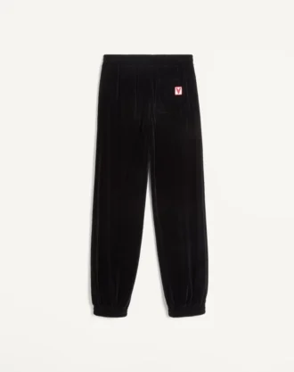 Jogginghose aus Chenille mit Chez Valentino-Patch