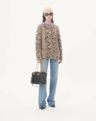 Kaschmir-Strickjacke mit Animal-Print Kaschmir-Strickjacke mit Animal-Print