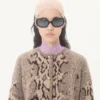Kaschmir-Strickjacke mit Animal-Print Kaschmir-Strickjacke mit Animal-Print