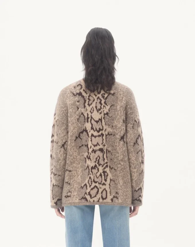 Kaschmir-Strickjacke mit Animal-Print Kaschmir-Strickjacke mit Animal-Print