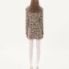 Kaschmirkleid mit Animal-Print und Federn Kaschmirkleid mit Animal-Print und Federn