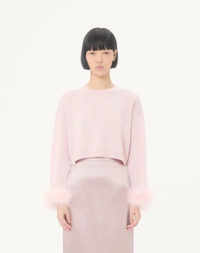 Kaschmirpullover mit Federn Kaschmirpullover mit Federn