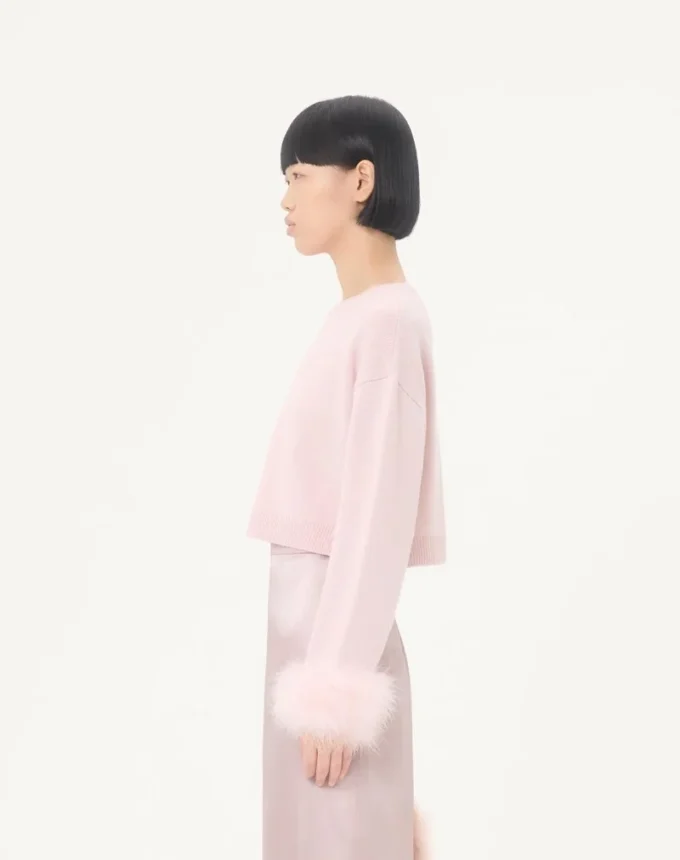 Kaschmirpullover mit Federn Kaschmirpullover mit Federn