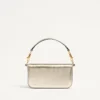 Kleine Valentino Garavani Locò Schultertasche aus metallischem Kalbsleder Kleine Valentino Garavani Locò Schultertasche aus metallischem Kalbsleder