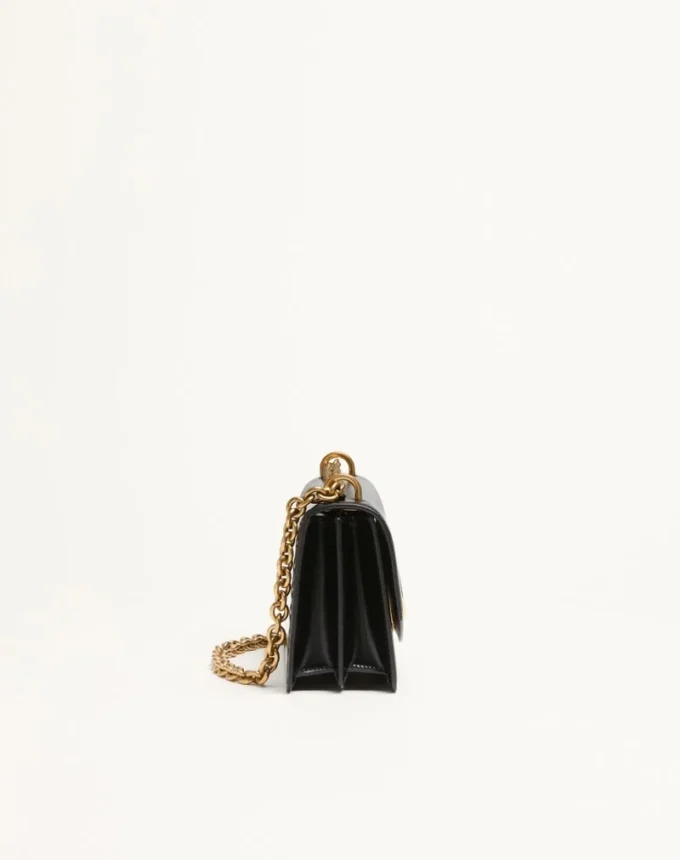 Kleine Valentino Garavani Vain Schultertasche aus glänzendem Kalbsleder Kleine Valentino Garavani Vain Schultertasche aus glänzendem Kalbsleder