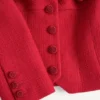Kurze Jacke aus einfarbigem Wolltweed Kurze Jacke aus einfarbigem Wolltweed