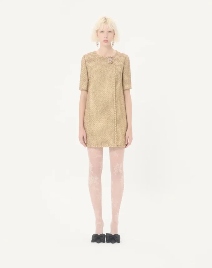 Kurzes Kleid aus Canestrello-Lurex-Tweed Kurzes Kleid aus Canestrello-Lurex-Tweed