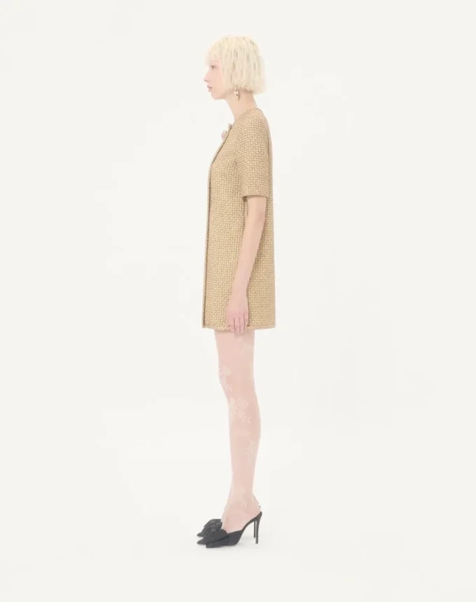 Kurzes Kleid aus Canestrello-Lurex-Tweed Kurzes Kleid aus Canestrello-Lurex-Tweed