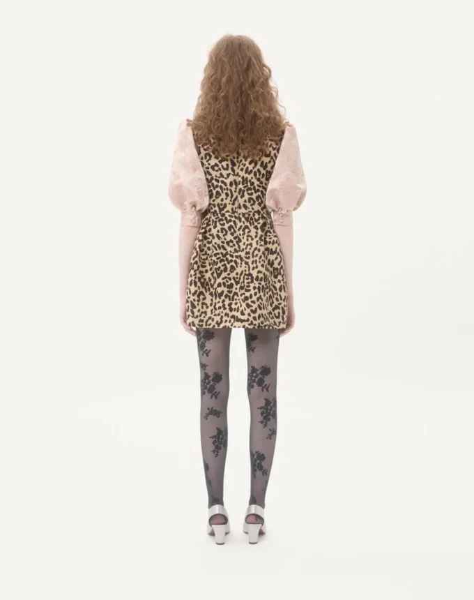 Kurzes Kleid aus Crêpe Couture mit Animalier-Print Kurzes Kleid aus Crêpe Couture mit Animalier-Print