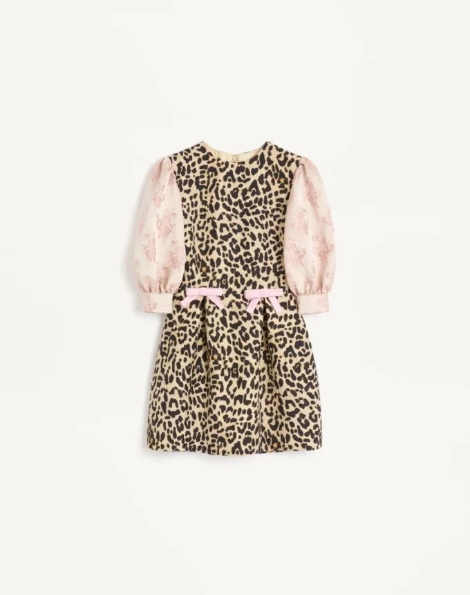 Kurzes Kleid aus Crêpe Couture mit Animalier-Print Kurzes Kleid aus Crêpe Couture mit Animalier-Print