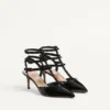 Lack-Rockstud-Pumps mit passenden Riemen und Nieten 65 mm