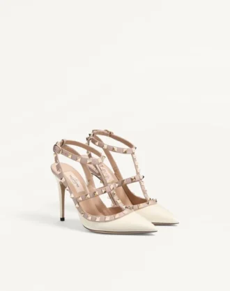 Lackleder-Pumps mit Rockstud-Käfig 100 mm
