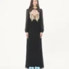 Langes Kleid aus besticktem Georgette Langes Kleid aus besticktem Georgette