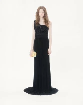 LANGES KLEID AUS BESTICKTEM LEICHTEM GEORGETTE