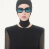 Langes Kleid aus Sablé-Samt Langes Kleid aus Sablé-Samt