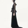 Langes Kleid aus Sablé-Samt Langes Kleid aus Sablé-Samt