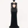 Langes Kleid aus Sablé-Samt Langes Kleid aus Sablé-Samt
