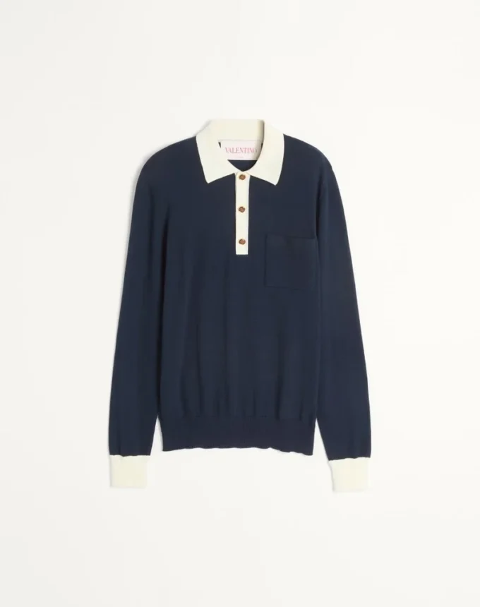 Langärmeliges Baumwoll-Poloshirt Langärmeliges Baumwoll-Poloshirt