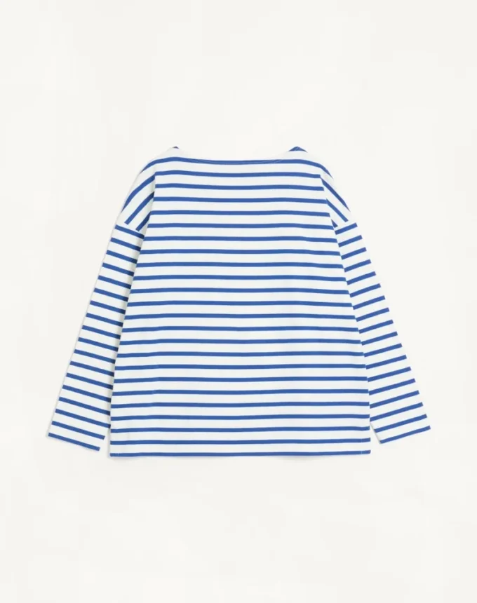 Langärmliges Baumwoll-T-Shirt mit Chez Valentino-Print Langärmliges Baumwoll-T-Shirt mit Chez Valentino-Print