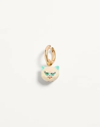 Le Chat De La Maison Einzelner Ohrring aus Metall und Nylon