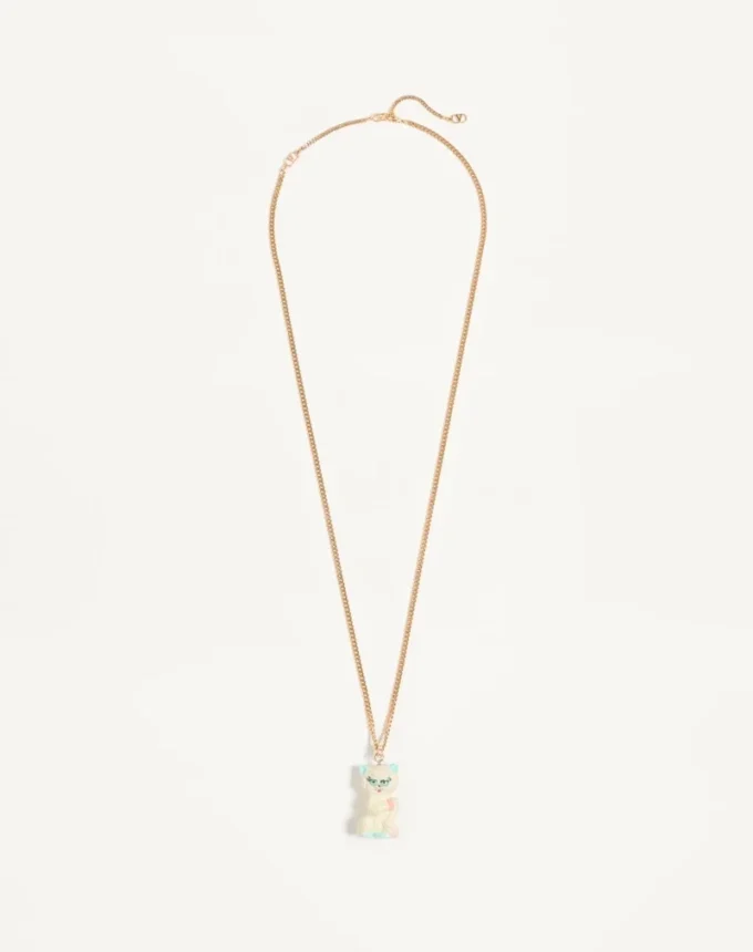 Le Chat De La Maison Halskette aus Metall, Nylon und Swarovski®-Kristallen Le Chat De La Maison Halskette aus Metall, Nylon und Swarovski®-Kristallen