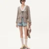 Leichte Tweedjacke mit Hahnentrittmuster Leichte Tweedjacke mit Hahnentrittmuster