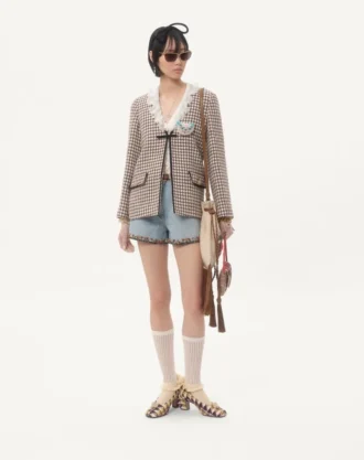 Leichte Tweedjacke mit Hahnentrittmuster Leichte Tweedjacke mit Hahnentrittmuster