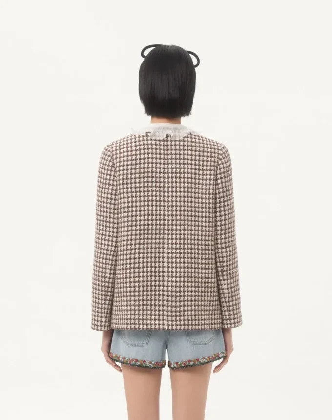 Leichte Tweedjacke mit Hahnentrittmuster Leichte Tweedjacke mit Hahnentrittmuster