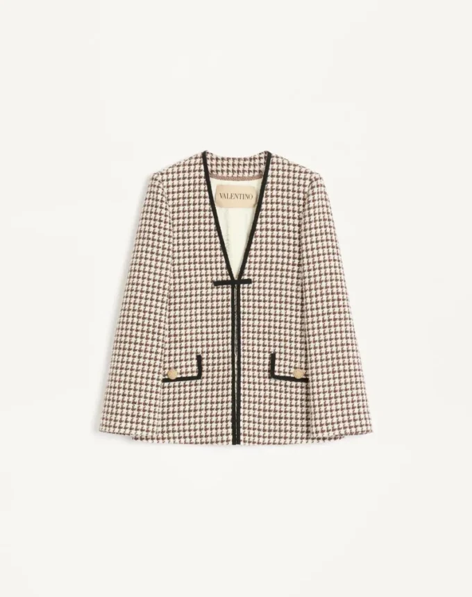 Leichte Tweedjacke mit Hahnentrittmuster Leichte Tweedjacke mit Hahnentrittmuster