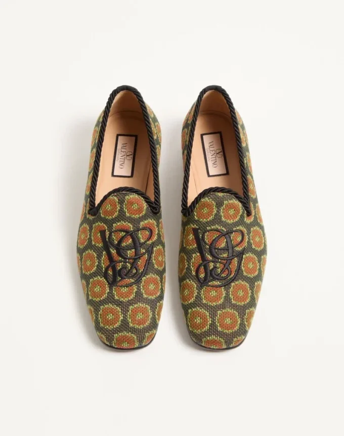 Les Alcôvettes Loafer aus Jacquard-Stoff