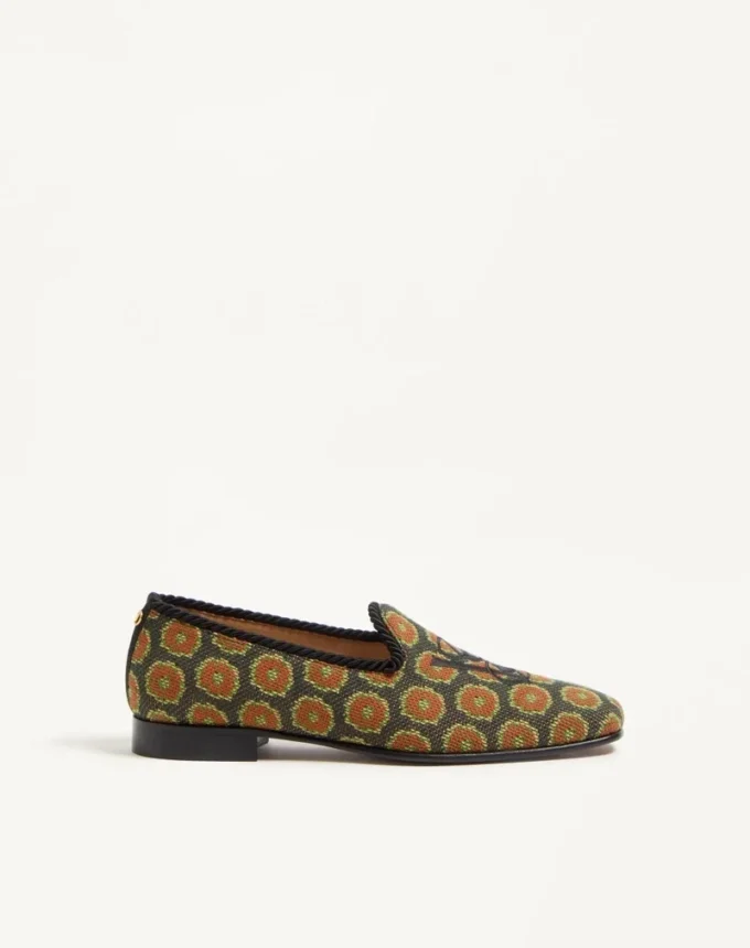 Les Alcôvettes Loafer aus Jacquard-Stoff