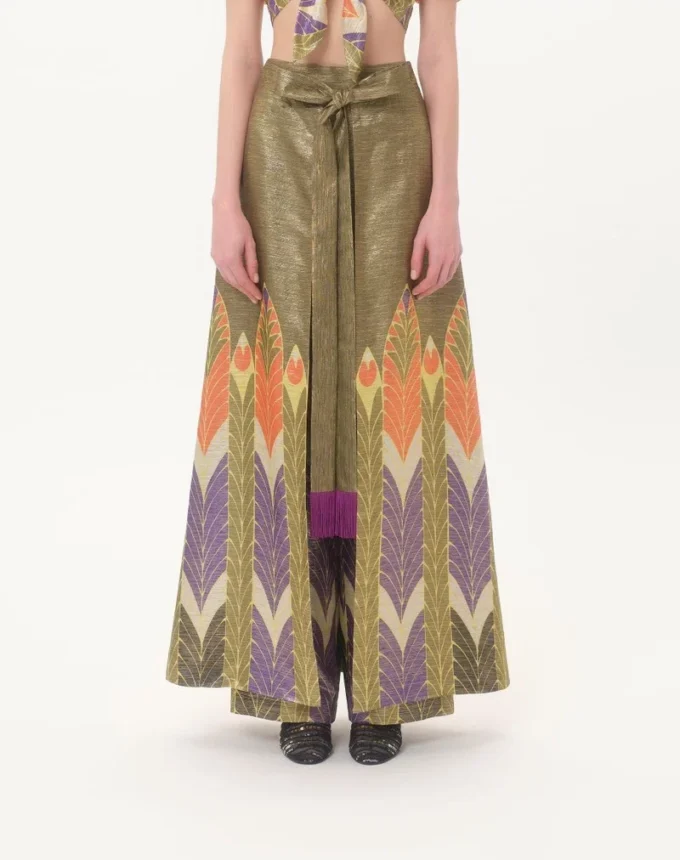Lurex-Hose mit Voyage Imaginaire-Print Lurex-Hose mit Voyage Imaginaire-Print