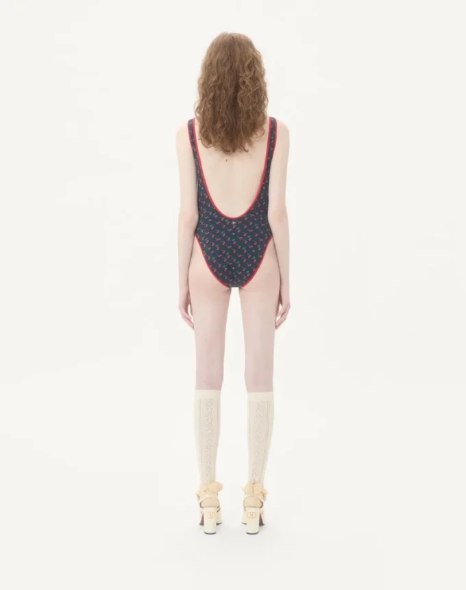 Lycra-Badeanzug mit Cherryfic-Print Lycra-Badeanzug mit Cherryfic-Print