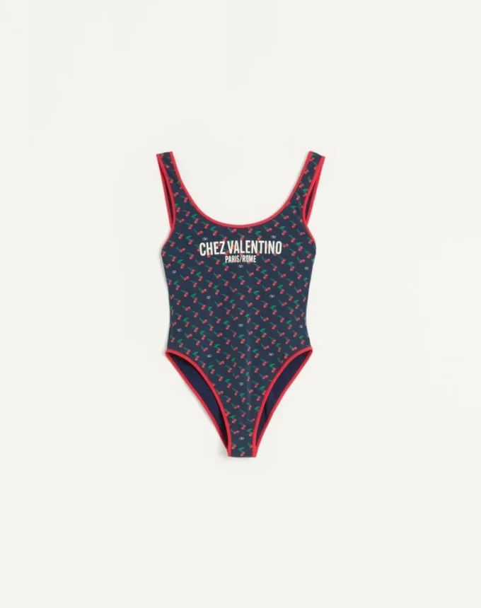 Lycra-Badeanzug mit Cherryfic-Print Lycra-Badeanzug mit Cherryfic-Print