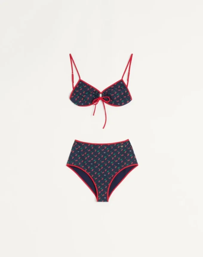 Lycra-Bikini mit Cherryfic-Print