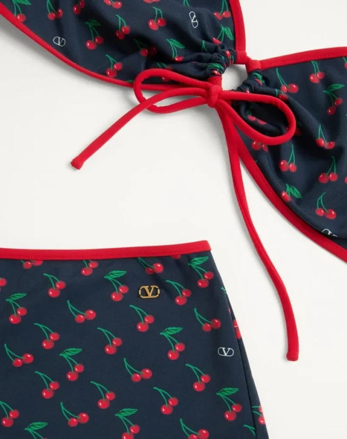 Lycra-Bikini mit Cherryfic-Print