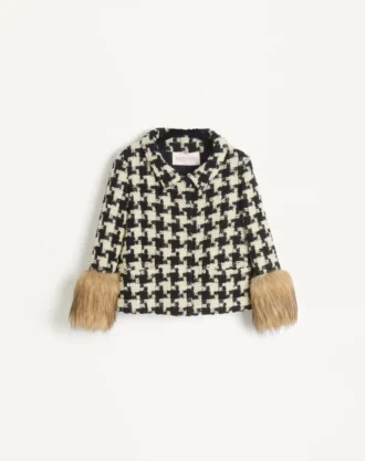 Makro-Hahnentritt-Tweedjacke Makro-Hahnentritt-Tweedjacke