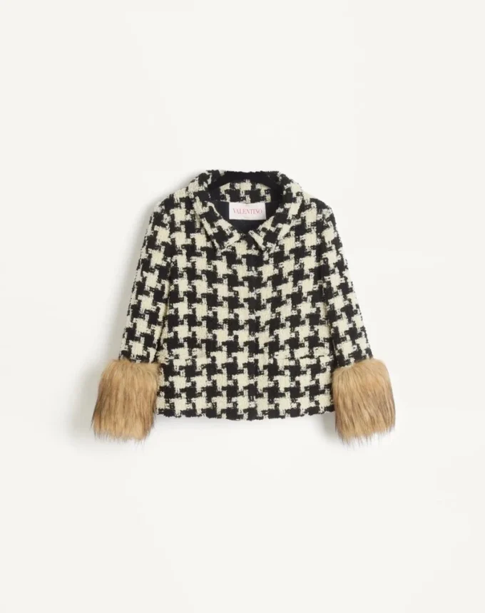 Makro-Hahnentritt-Tweedjacke Makro-Hahnentritt-Tweedjacke
