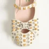 Mary-Jane Bowow Ballerina aus Zickleinleder mit Nieten Mary-Jane Bowow Ballerina aus Zickleinleder mit Nieten