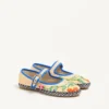 Mary-Jane Endouce Ballerina aus Raffia mit Blumenstickerei Mary-Jane Endouce Ballerina aus Raffia mit Blumenstickerei