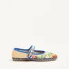 Mary-Jane Endouce Ballerina aus Raffia mit Blumenstickerei Mary-Jane Endouce Ballerina aus Raffia mit Blumenstickerei