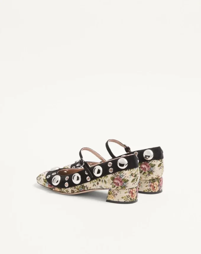 Mary-Jane Nellcôte Pumps aus Papier-Jacquardstoff mit Blumenmuster, 30 mm Mary-Jane Nellcôte Pumps aus Papier-Jacquardstoff mit Blumenmuster, 30 mm