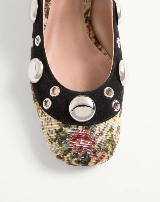 Mary-Jane Nellcôte Pumps aus Papier-Jacquardstoff mit Blumenmuster, 30 mm Mary-Jane Nellcôte Pumps aus Papier-Jacquardstoff mit Blumenmuster, 30 mm