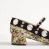 Mary-Jane Nellcôte Pumps aus Papier-Jacquardstoff mit Blumenmuster, 30 mm Mary-Jane Nellcôte Pumps aus Papier-Jacquardstoff mit Blumenmuster, 30 mm