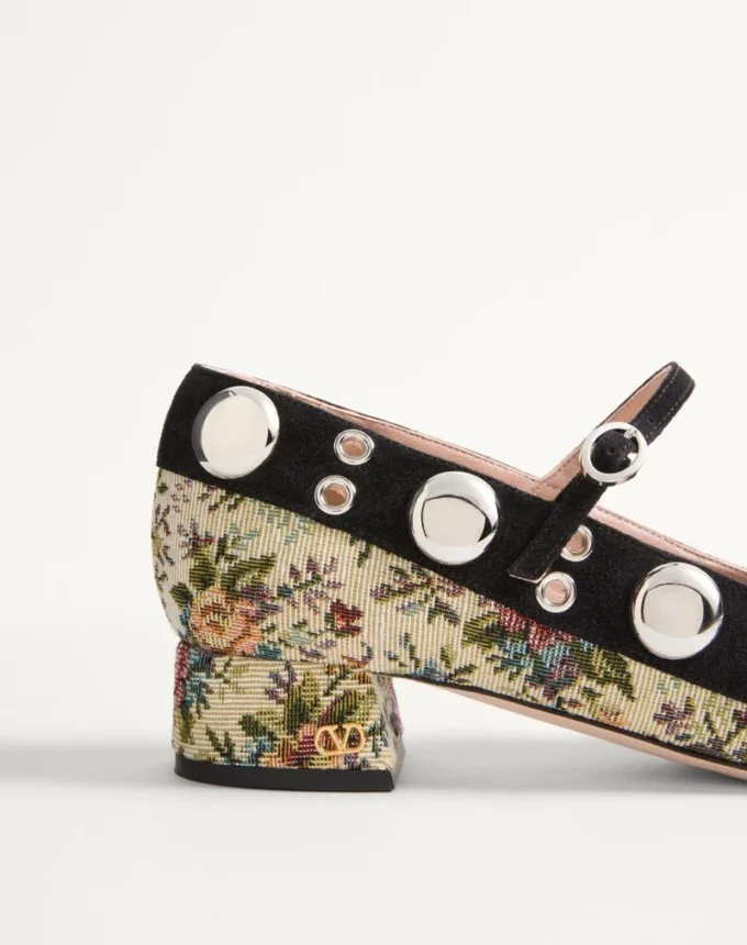 Mary-Jane Nellcôte Pumps aus Papier-Jacquardstoff mit Blumenmuster, 30 mm Mary-Jane Nellcôte Pumps aus Papier-Jacquardstoff mit Blumenmuster, 30 mm