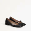 Mary-Jane Preshoes Ballerina aus Zickleinleder mit Schmuckknopf 20 mm Mary-Jane Preshoes Ballerina aus Zickleinleder mit Schmuckknopf 20 mm