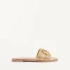 Metallic-Leder-Pantolette mit Vlogo-Signatur und Cornely-Stickerei
